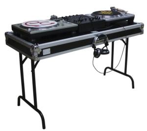 China Black Laptop Dj Flight Case Desk With Fold Out Legs factory