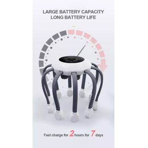 5 Modes Silicone Head Scalp Massager Bluetooth Music Vibration For Relaxation