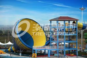 China Adult Fiberglass Water Slides 16m Height 4 Persons / Time 42*60m Floor Space for Water Park factory