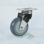 4 Inch SS Silent Wheel Plate Type Swivel Polyurethane Stainless Steel Castor