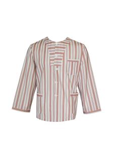 China 195 GSM CVC Cotton 60% Polyester 40% Scrubs Medical Wear Stripes Style With Buttons factory