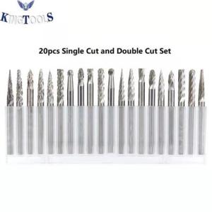 China 20PC Double Cut Carbide Burr Set 0.118&quot; (3mm) Shank, Rotary Tool Bits Cutting Burrs factory