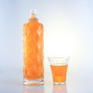 China 750ml Transparent Engraving Glass Bottle for Gin Rum Champagne Brandy Tequila Whisky Liquor factory