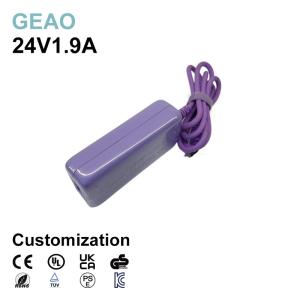 China 24V 1.9A Desktop Power Adapter For Fiber Optic Cat Live Streaming Light Sewing Machine factory