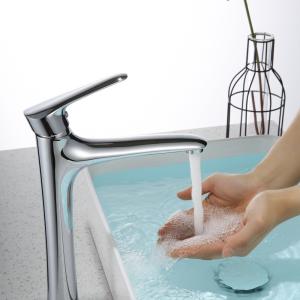 China Brass Single Handle Basin Mixer Matte Black Chrome Gold Single Hole Basin Tap factory