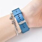 Custom Women Men Sport Silicone Watch Strap , 22mm Smart Watch Band Blue