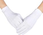 Tuxedo Guard 100% Cotton Uniform White Parade Gloves 8.1 Inches