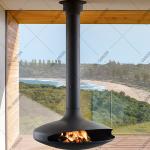 Carbon Steel Hanging Suspended Ceiling Fireplace 600mm 800mm 1000mm