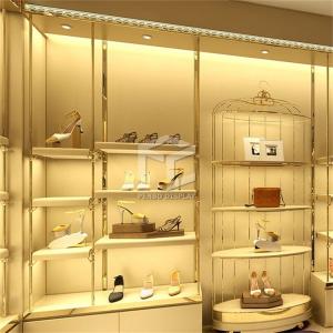 China T5 LED Shoe Display Racks 5mm Thick MDF Shoes Showroom Display factory