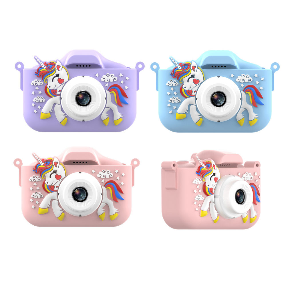Cartoon Soft Silicone Cover HD Kids Digital Video Camera Perfect for 3 4 5 6 7 8 Years Old