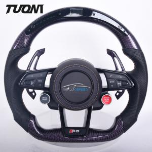 China Forged Audi Carbon Fiber Steering Wheel With LED Paddle Shifters Knobs factory