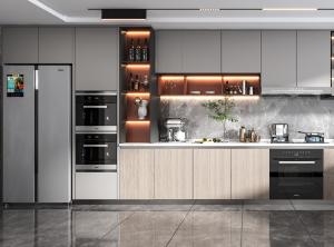 China Shaker Door Type Foshan Factory Kitchen Manufacturer Matt White Kitchen Cabinet factory