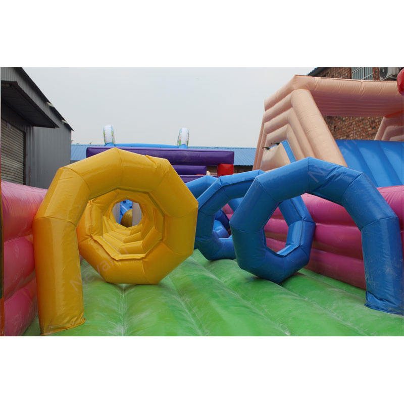 80ft Long Inflatable PVC Obstacle Course with Customized Color and Size