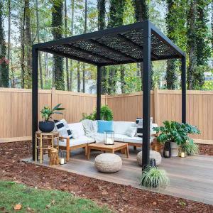 China Kit 4x4 Pavilions Outdoor Glass Manufacturers Aluminium Bioclimatic 5x3 Pvc Pergola Bioclimatique Aluminium Wood Gazebo factory