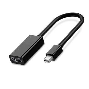 China Black 1080p Resolution Display Port Cable Mini 24.5cm DP To HDMI Adapter Wire factory