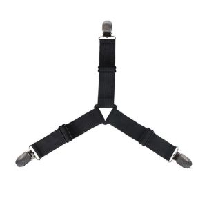 White Adjustable Sofa Bed Sheet Clips Holder With Band / Straps