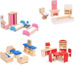 Classical 26CM Wooden Dolls House Furniture Diy Miniature Dollhouse Accessories
