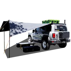 China Four Ropes Trapezoid Car Side Awning Tent Four Seasons Car Roof Top Tent for Camping factory