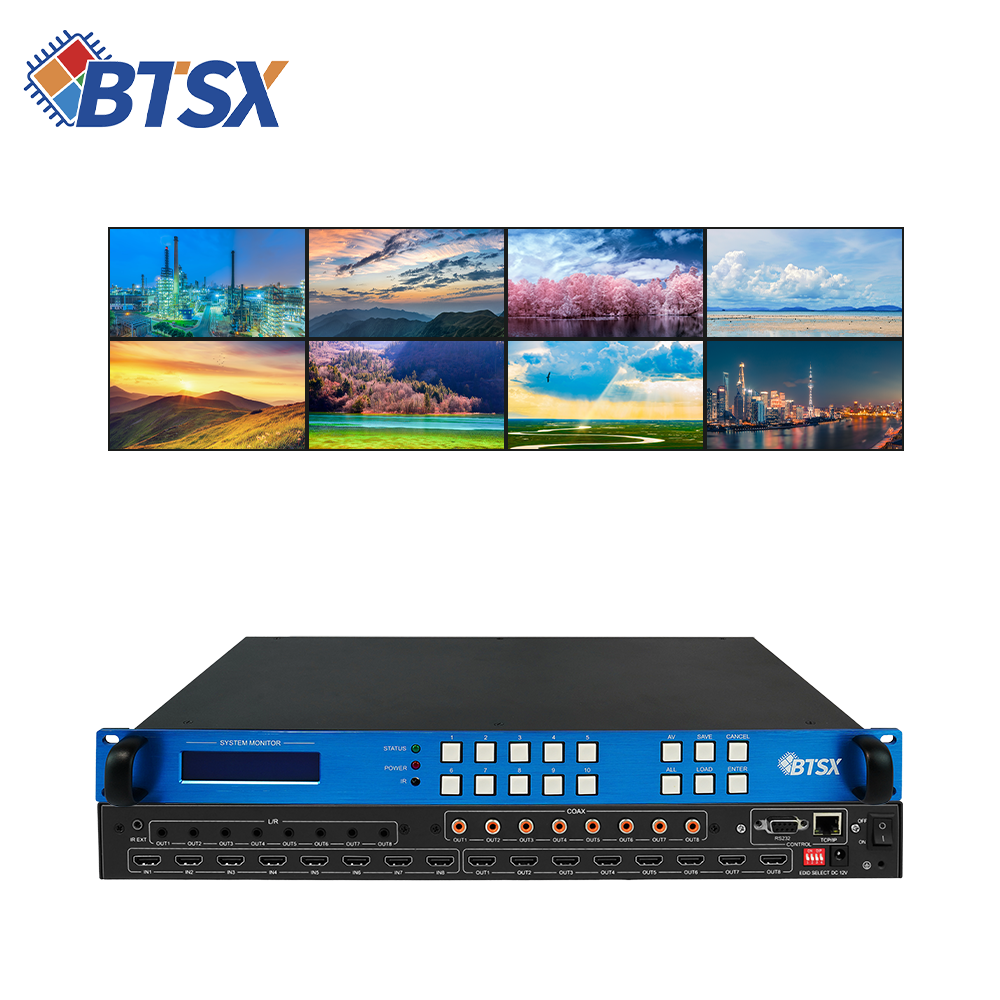 China 4K60 HDMI Switcher 2X3 2X4 Video Wall Controller MOQ Multi Display 8 in 8 Out Multimedia Conference Halls on sale