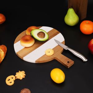 Acacia and Marble Cutting Chopping Serving Board for Cheese