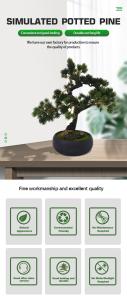 China 50cm Artificial Pine Trees Fake Potted Plants Bonsai For Office Decoration factory