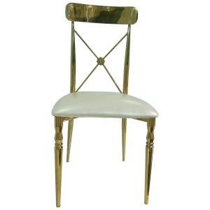 China Luxury Golden Metal Wedding Chairs With 250KG Loadage factory