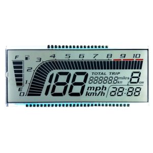 China HTN Custom E-bike LCD Display Monochrome 46 Pin Transflective 7 Segment LCD Screen with 6 O'clock Viewing Angle factory