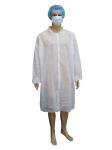 30GSM-50GSM Non Woven White Lab Coat For Food Industry Visitors Personalized