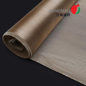 China Caramelized Heat Treated Fiberglass Fabric Smoke Free 0.8mm Thickness factory