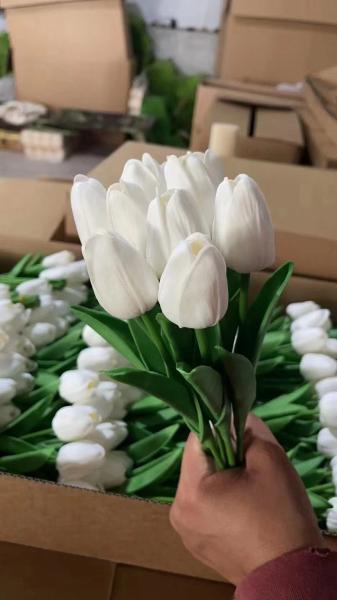Best sell Wedding Decorative PU Real Touch Tulip Rose Flowers Tulips Artificial