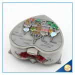Castle Desgin Zinc Alloy Metal Jewelry Box with Mirror