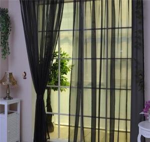 China 2 Piece Tulle Voile Custom Window Curtains Drape Panel For Living Room Decoration factory