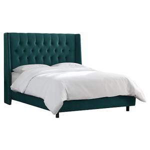 China french style antique king upholstered linen velvet fabric wooden frame reproduction classic design bed beds headboard factory