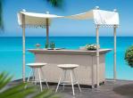 White Resin Wicker Bar Set , Modern Rattan Conservatory Furniture