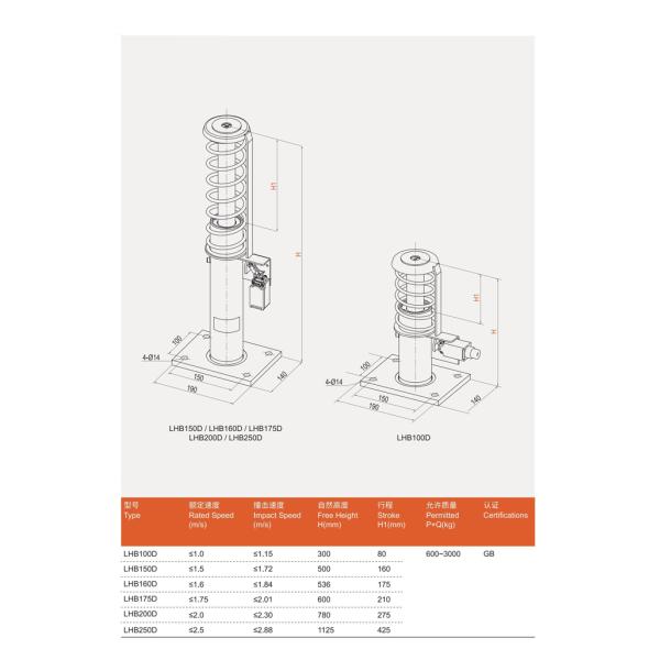 Oil Pressure Buffer Machine Oil Buffer For Elevator Spare Parts