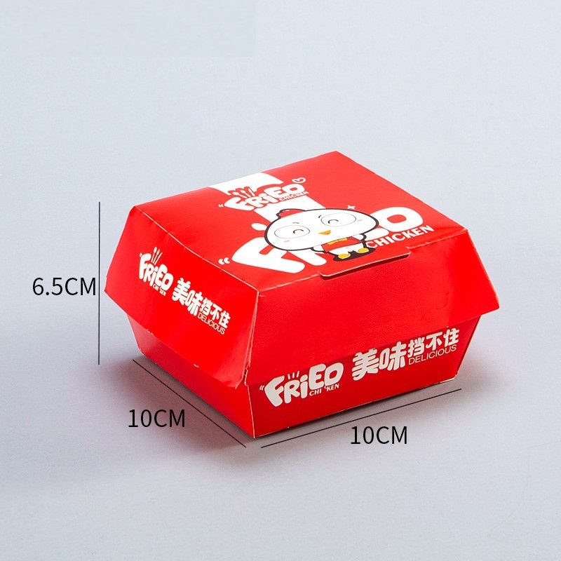 Custom Fast Food Fried Chicken Packaging Boxes For Small Sandwich Hamburger