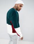Fashion Blank Mens Velour Sweatshirt , Mens Drop Shoulder Sweatshirt With