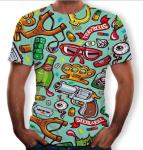O Neck Adults Full Sublimation Printing T Shirts Anti Pilling Eco Friendly