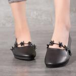 S058 New leather Mori women's flat-bottomed original handmade small flowers