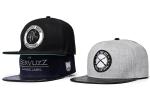 Leather Brim 6 Panel Snapback Cap 58cm Embroidered Woven Label
