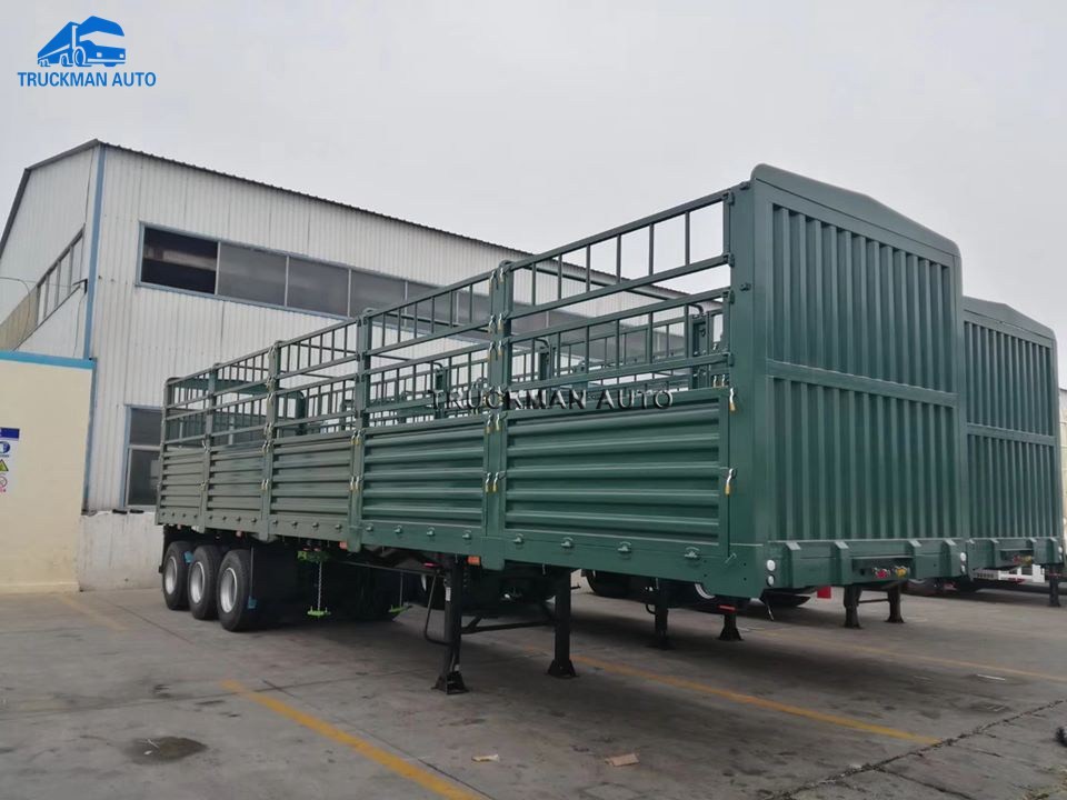 20FT Container 50T Flatbed Fence Semi Trailer For Transport Work