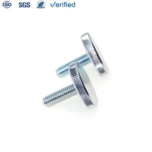 China Large Flat Head Screw Type-2 Custom Manual Adjustment Knurled Screw Carbon Steel Blue Zinc Package Gross Weight 10.000kg factory