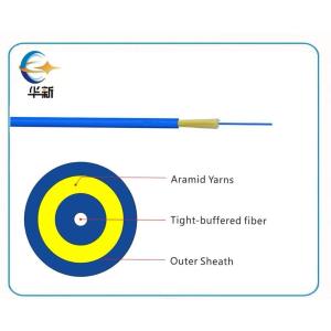 China FTTH Indoor Fiber Optic Cable Single Mode 2 4 6 8 12 24 Core GJFJV Tightly Jacketed Aramid Tensile PVC Outer Jacket factory