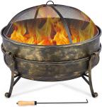 31 Inch Outdoor Brazier Charcoal Burning Fire Pit For Patio Backyard Camping