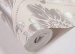 Embossed Victorian Damask Wallpaper , Creamy white Living Room Wallpaper CE