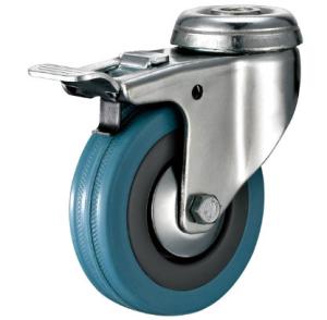 China Swivel Bolt Hole Caster Soft Rubber Wheels Furniture Castors factory