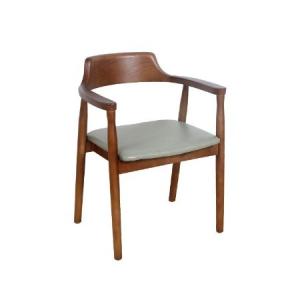 China North European PU Leather Pads Solid Wood Dining Chair for Restaurant NO Folded and OEM Service Accepted factory