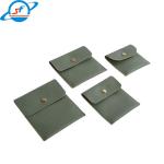 High end custom logo pu leather Microfiber Button Jewelry Pouch white pink