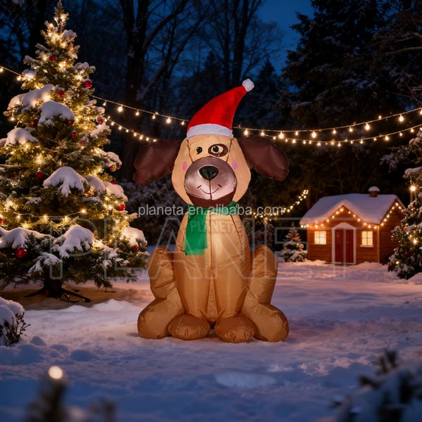Advertising Inflatable Toy Doll Animal Dog Cat Merry Christmas Inflatable Santa for Sale