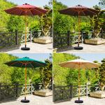 Solid Wood Round Parasol Sun Umbrellas for Outdoor Camping Cafe Patio Garden